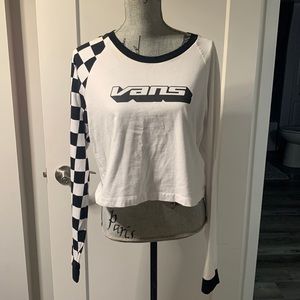 Long sleeve cropped VANS t shirt never worn